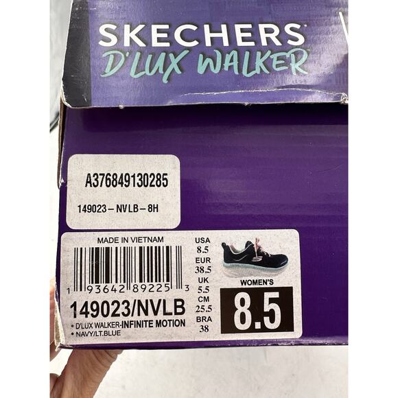 Skechers D'Lux Walker Infinite Motion / Women / Black/PINK / BLUE Sz 8.5 Trainer - Picture 10 of 11